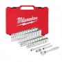 Zestaw nasadek z grzechotką, typ metryczny i calowy 50 szt.  1 4”
