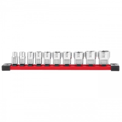Zestaw nasadek imperialnych 3 8˝ 10 szt. na szynie (10-19mm)