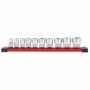 Zestaw nasadek imperialnych 3 8˝ 10 szt. na szynie (10-19mm)