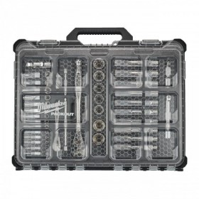 Zestaw nasadek metrycznych ?” i ?” z grzechotką w organizerze PACKOUT, 63 szt.
