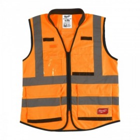 Kamizelka o intensywnej widzialności PREMIUM pomarańczowa - L XL