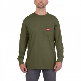 WTLSGRN-XXL T-shirt z kieszonką z długim rękawem - zielony