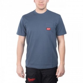 WTSSBLU-L T-shirt z kieszonką z krótkim rękawem - niebieski