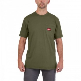 WTSSGRN-XL T-shirt z kieszonką z krótkim rękawem - zielony