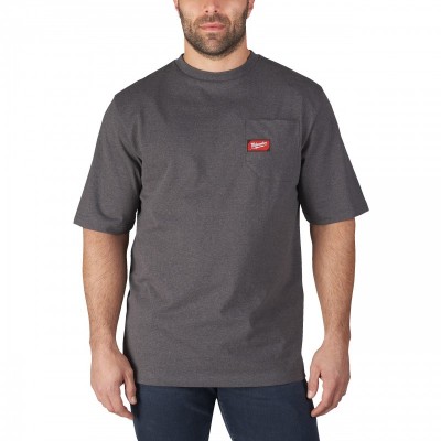 WTSSG-L T-shirt z kieszonką z krótkim rękawem - szary