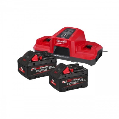 M18FORGENRG-802DBSC ZESTAW FORGE 2X8AH + PODWÓJNA ŁADOWARKA